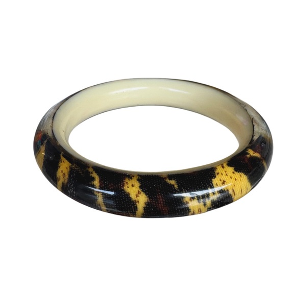 Vintage Leopard Print Art Deco Celluloid Bangle - Picture 1 of 3